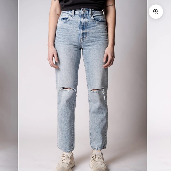 Slvrlake London Ankle Jeans Sz 27 Broken Hearts Wash Distressed EUC Straight Leg - Picture 5 of 10